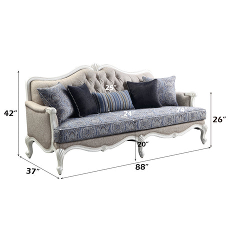 Ciddrenar White Sofa W/5 Pillows - Ornate Home