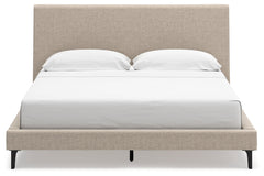 Cielden Gray California King Upholstered Bed with Roll Slats - Ornate Home