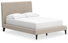 Cielden Gray Full Upholstered Bed with Roll Slats - Ornate Home