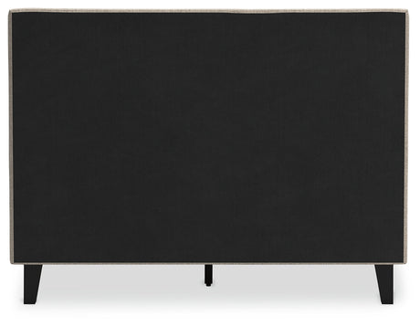 Cielden Gray Full Upholstered Bed with Roll Slats - Ornate Home