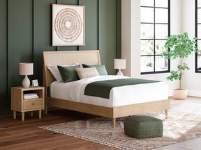 Cielden Two-Tone Queen Panel Bed with Mirrored Dresser and Nightstand - Ornate Home