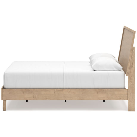 Cielden Two-Tone Queen Panel Bed with Mirrored Dresser and Nightstand - Ornate Home