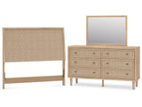 Cielden Two-tone Full Panel Headboard & Dresser & Mirror (Online Special Price) - Ornate Home