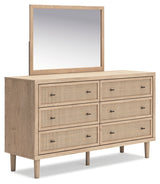 Cielden Two-tone Full Panel Headboard & Dresser & Mirror - Ornate Home