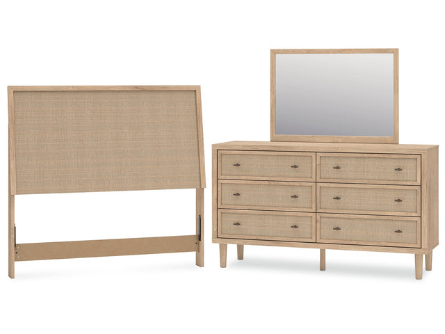 Cielden Two-tone Full Panel Headboard & Dresser & Mirror - Ornate Home