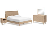 Cielden Two-tone King Panel Bed & Dresser & Mirror & Nightstand - Ornate Home