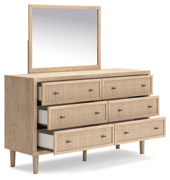 Cielden Two-tone King Panel Bed & Dresser & Mirror & Nightstand - Ornate Home