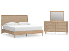 Cielden Two-tone King Panel Bed & Dresser & Mirror - Ornate Home