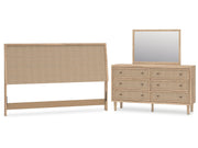 Cielden Two-tone King Panel Headboard & Dresser & Mirror - Ornate Home