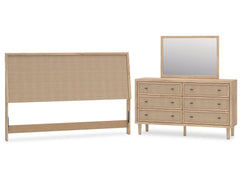 Cielden Two-tone King Panel Headboard & Dresser & Mirror - Ornate Home
