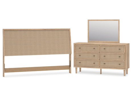 Cielden Two-tone King Panel Headboard & Dresser & Mirror - Ornate Home