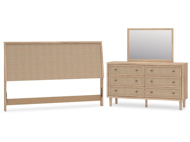 Cielden Two-tone King Panel Headboard & Dresser & Mirror - Ornate Home