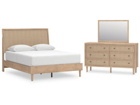 Cielden Two-tone Queen Panel Bed & Dresser & Mirror - Ornate Home