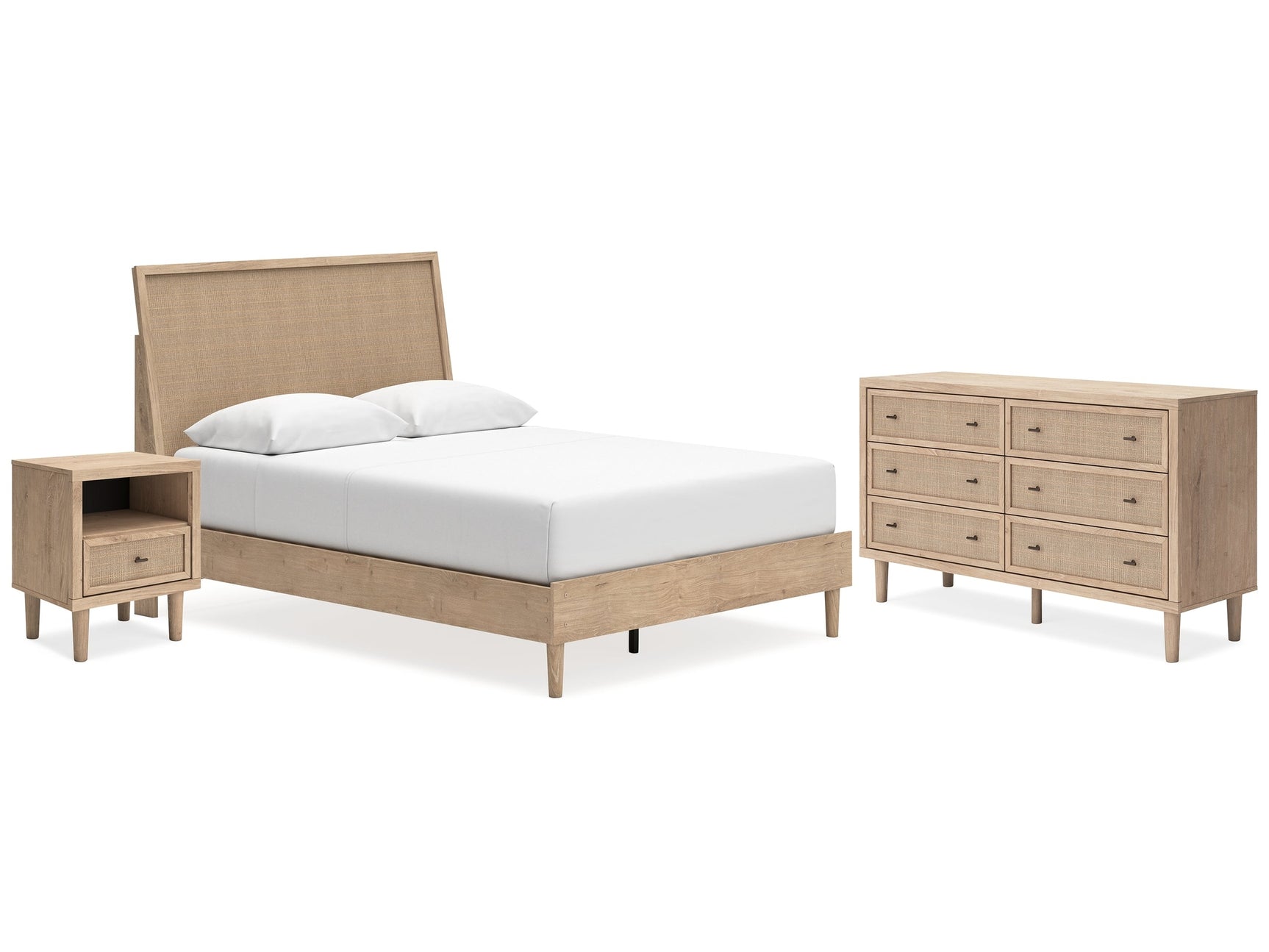 Cielden Two-tone Queen Panel Bed & Dresser & Nightstand - Ornate Home