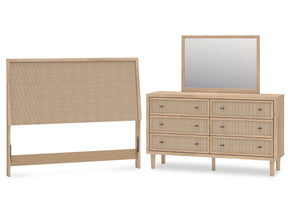 Cielden Two-tone Queen Panel Headboard & Dresser & Mirror - Ornate Home
