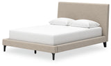 Cielden Two-tone/Soft Gray Queen Upholstered Bed, Dresser and Mirror (Online Special Price) - Ornate Home