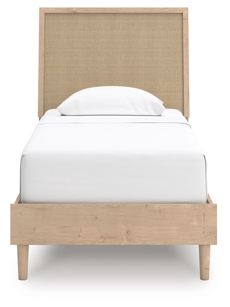 Cielden Two-tone Twin Panel Bed, Dresser and Mirror - Ornate Home