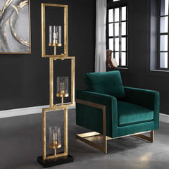 Cielo Black/Gold Staggered Rectangles Floor Lamp - Ornate Home