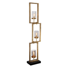 Cielo Black/Gold Staggered Rectangles Floor Lamp - Ornate Home