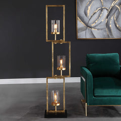 Cielo Black/Gold Staggered Rectangles Floor Lamp - Ornate Home
