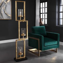 Cielo Black/Gold Staggered Rectangles Floor Lamp - Ornate Home