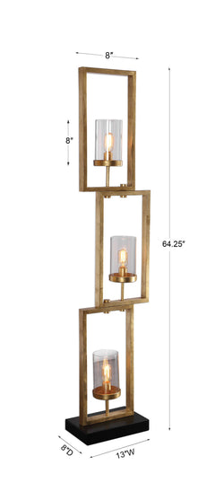 Cielo Black/Gold Staggered Rectangles Floor Lamp - Ornate Home