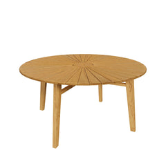 Cielo Natural 59" Sunburst Outdoor Patio Teak Dining Table - Ornate Home
