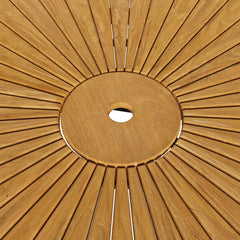 Cielo Natural 59" Sunburst Outdoor Patio Teak Dining Table - Ornate Home