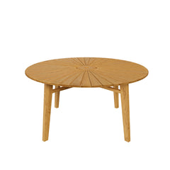 Cielo Natural 59" Sunburst Outdoor Patio Teak Dining Table - Ornate Home