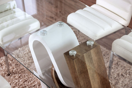 Cilegon White/Natural Tone Dining Room Set / 5pc - Ornate Home