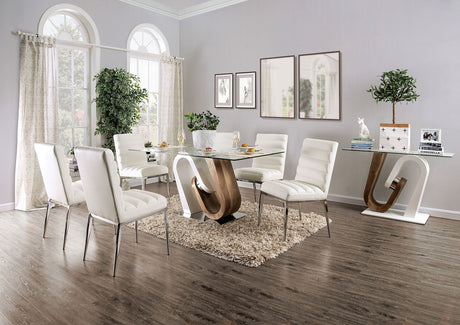 Cilegon White/Natural Tone Dining Room Set / 5pc - Ornate Home