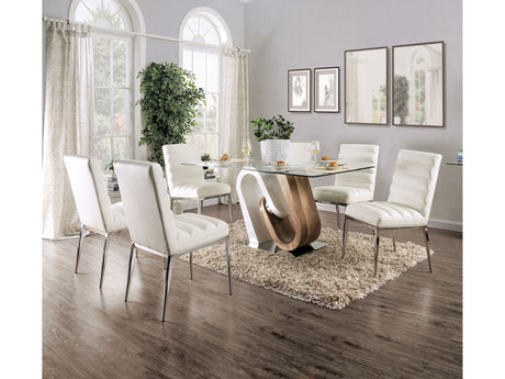 Cilegon White/Natural Tone Dining Room Set / 5pc - Ornate Home