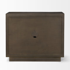 Cinder Dark Brown Distressed Wood Reeded 2-Door Closed Accent Cabinet