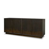 Cinder Dark Brown Distressed Wood Reeded 4-Door Closed Sideboard - Ornate Home
