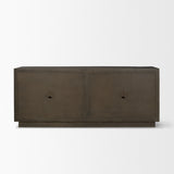 Cinder Dark Brown Distressed Wood Reeded 4-Door Closed Sideboard - Ornate Home