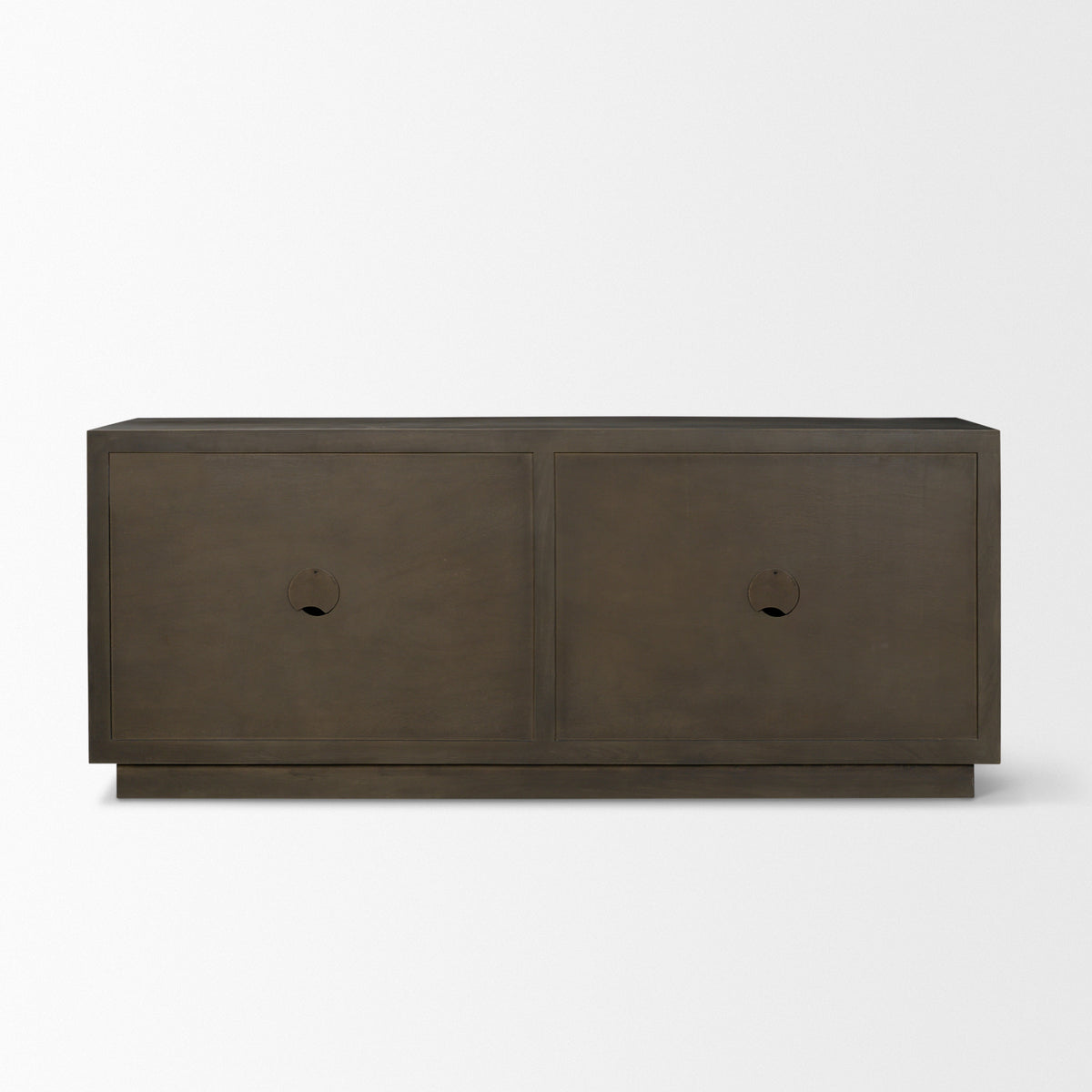 Cinder Dark Brown Distressed Wood Reeded 4-Door Closed Sideboard - Ornate Home