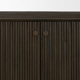 Cinder Dark Brown Distressed Wood Reeded 4-Door Closed Sideboard - Ornate Home