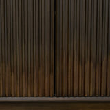 Cinder Dark Brown Distressed Wood Reeded 4-Door Closed Sideboard - Ornate Home