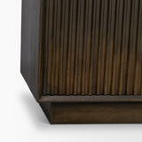 Cinder Dark Brown Distressed Wood Reeded 4-Door Closed Sideboard - Ornate Home