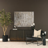 Cinder Dark Brown Distressed Wood Reeded 4-Door Closed Sideboard - Ornate Home