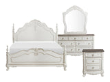 Cinderella Antique White 4-piece Queen Bedroom Set - Ornate Home