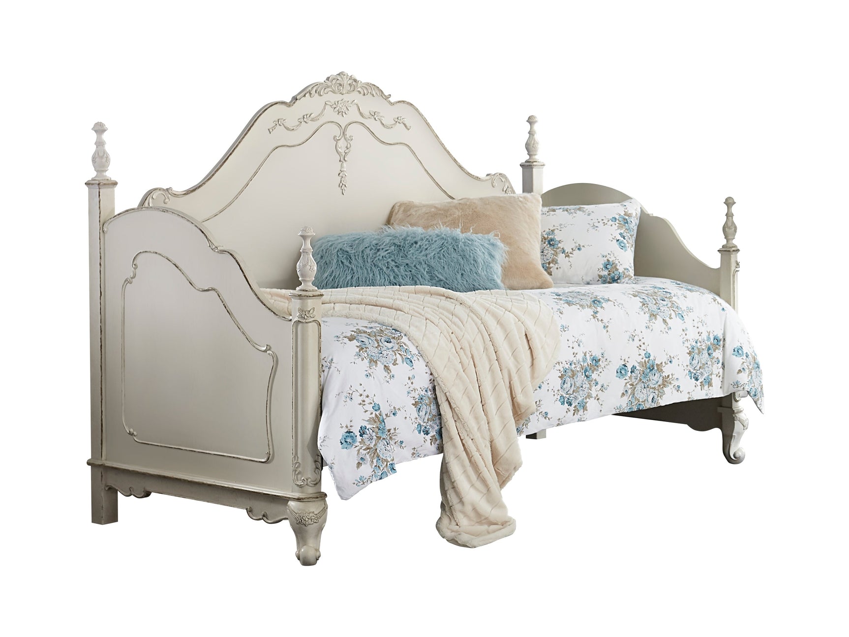 Cinderella Antique White Daybed - Ornate Home