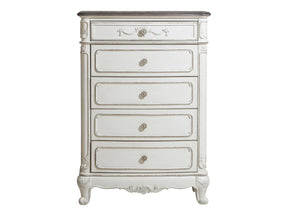 Cinderella Antique White Lingerie Chest w/ 5 Drawers - Ornate Home