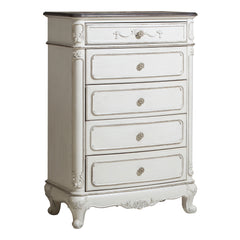 Cinderella Antique White Lingerie Chest w/ 5 Drawers - Ornate Home