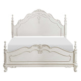 Cinderella Antique White Queen Panel Bed - Ornate Home