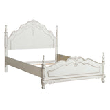 Cinderella Antique White Queen Panel Bed - Ornate Home