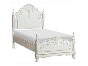 Cinderella Antique White Twin Panel Bed - Ornate Home