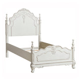 Cinderella Antique White Twin Panel Bed - Ornate Home