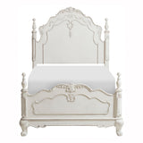 Cinderella Antique White Twin Panel Bed - Ornate Home