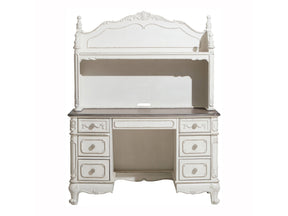 Cinderella Antique White Writing Desk with Hutch - Ornate Home
